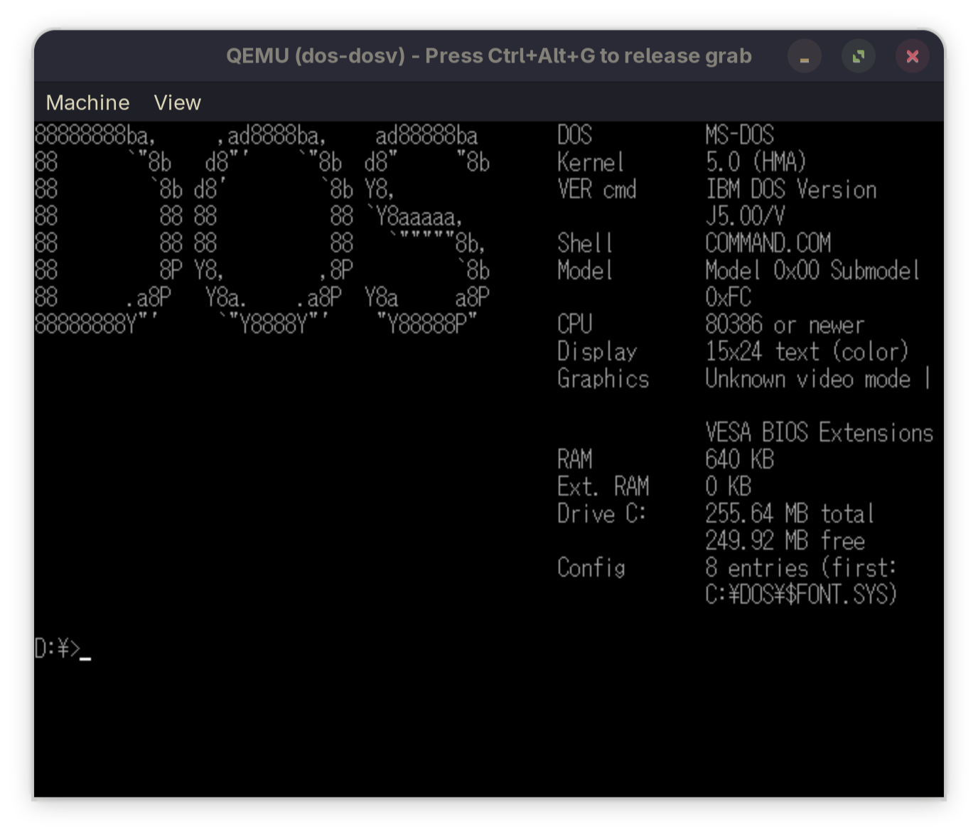 IBM DOS J5.0/V - /noansi